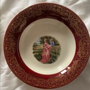 Limoges (4) Red and Gold Bowl